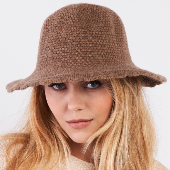 Khaki Scallop Edge Woven Panama Hat wool - Picture 1 of 2